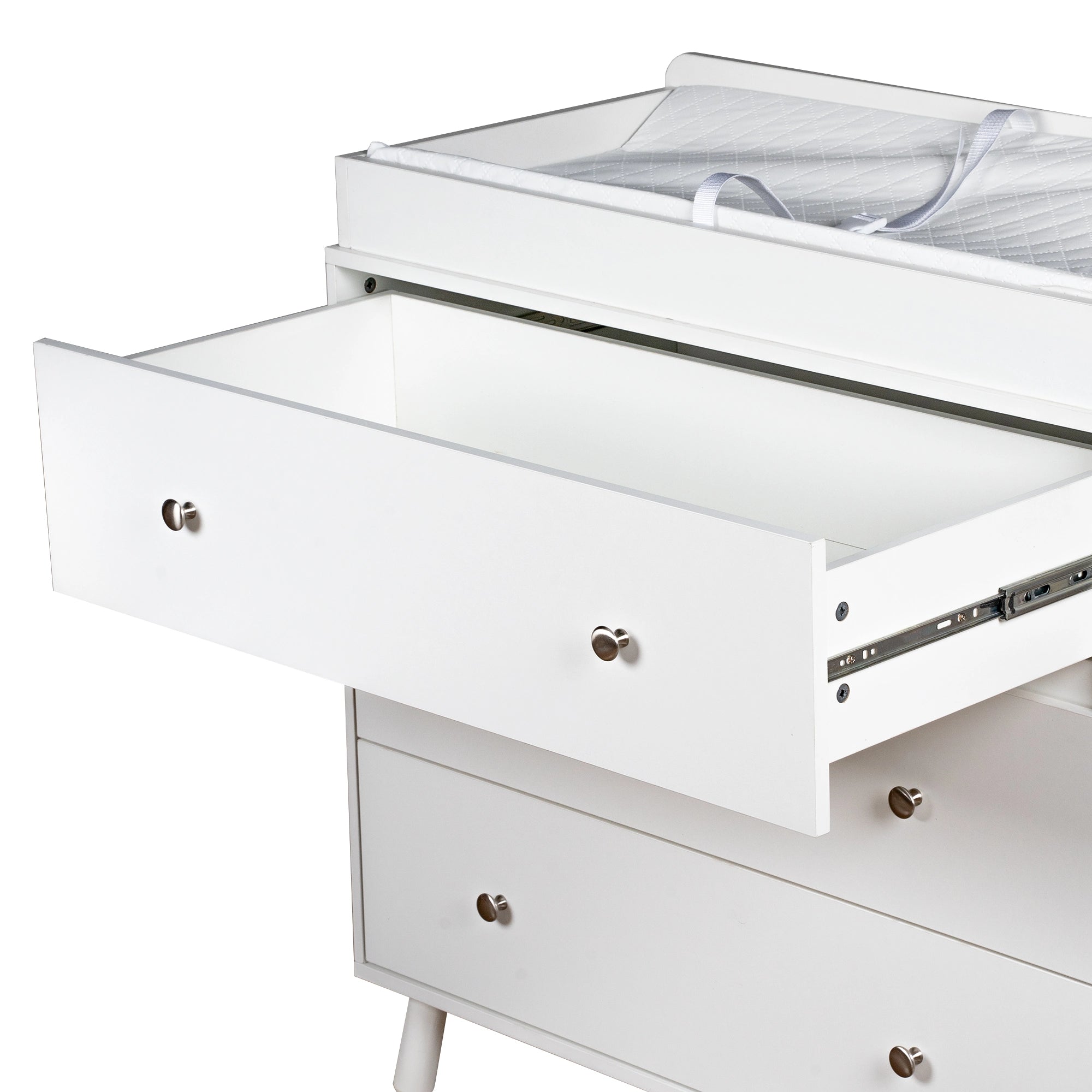 Modern 3 Drawer Baby Changing Table - White - first step nursery