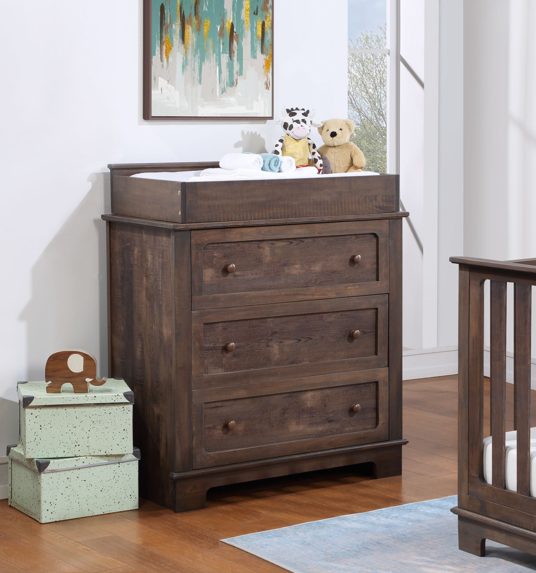 3 Drawer Dresser - Rustic Barnwood - first step nursery