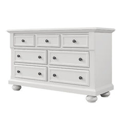 Solid Wood Seven-Drawer Dresser in White - first step nursery