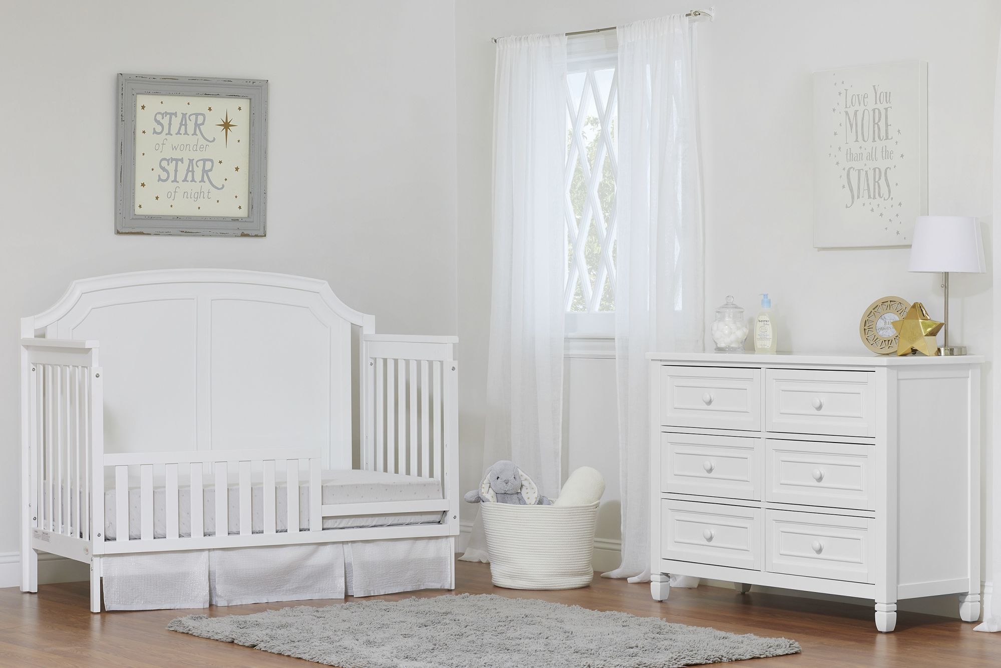 White 4-in-1 Convertible Crib - first step nursery