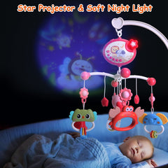 Rotating Mobile Star Projection - Pink - first step nursery