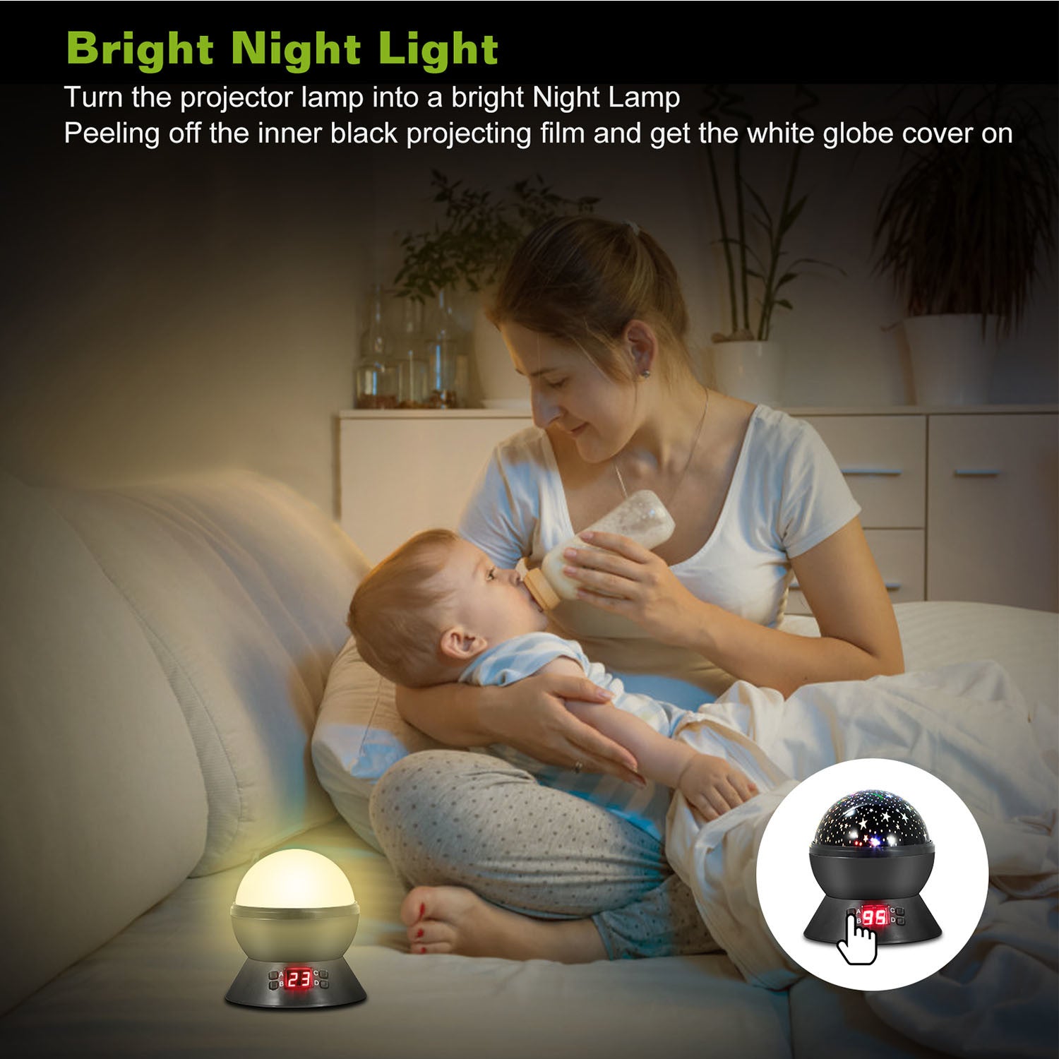 Star and Moon LED Projector Lamp - first step nursery