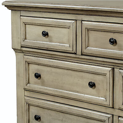 Solid Wood Seven-Drawer Dresser in Stone Gray - first step nursery