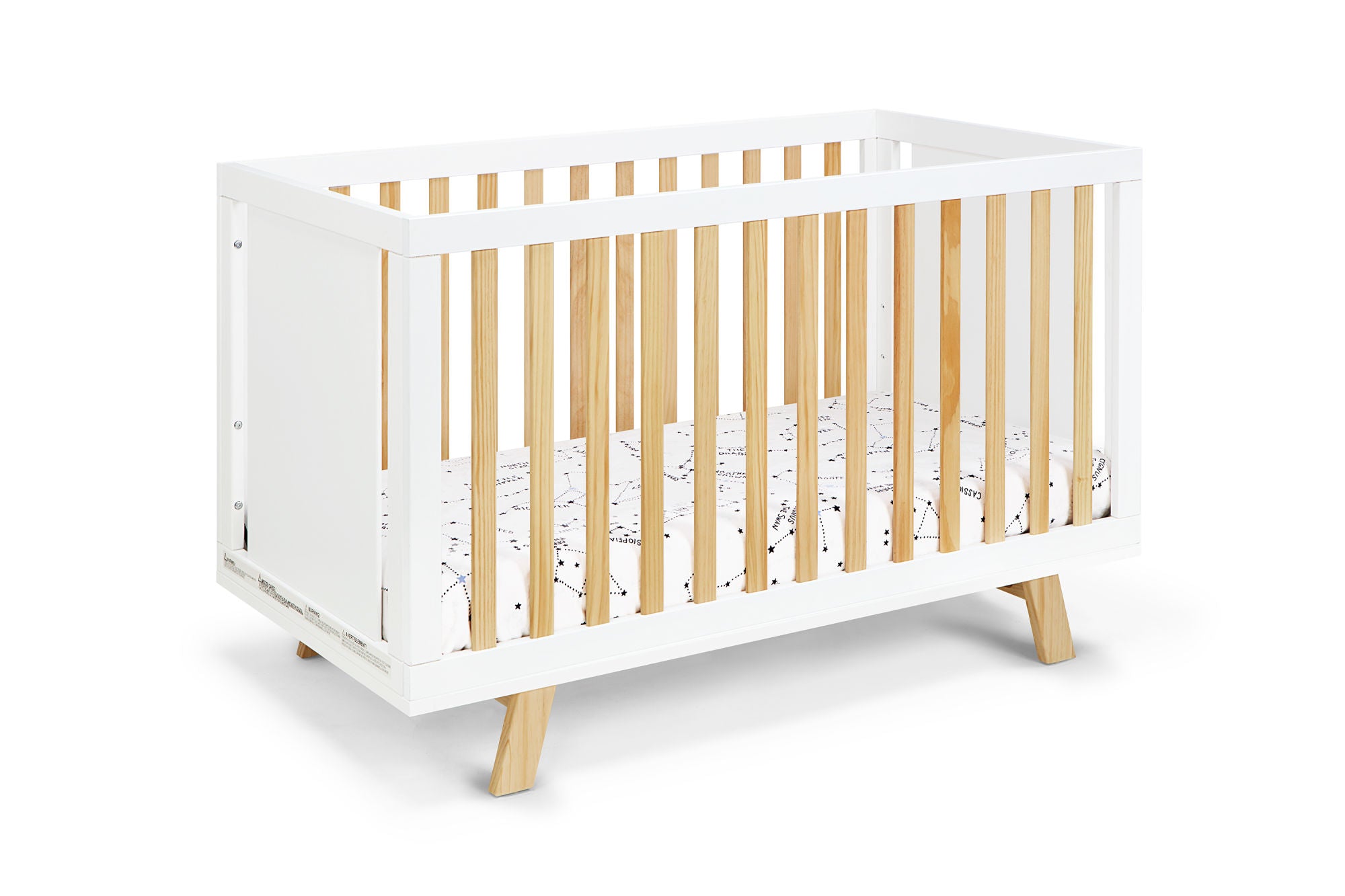 White and Natural 3-in-1 Convertible Island Crib - first step nursery