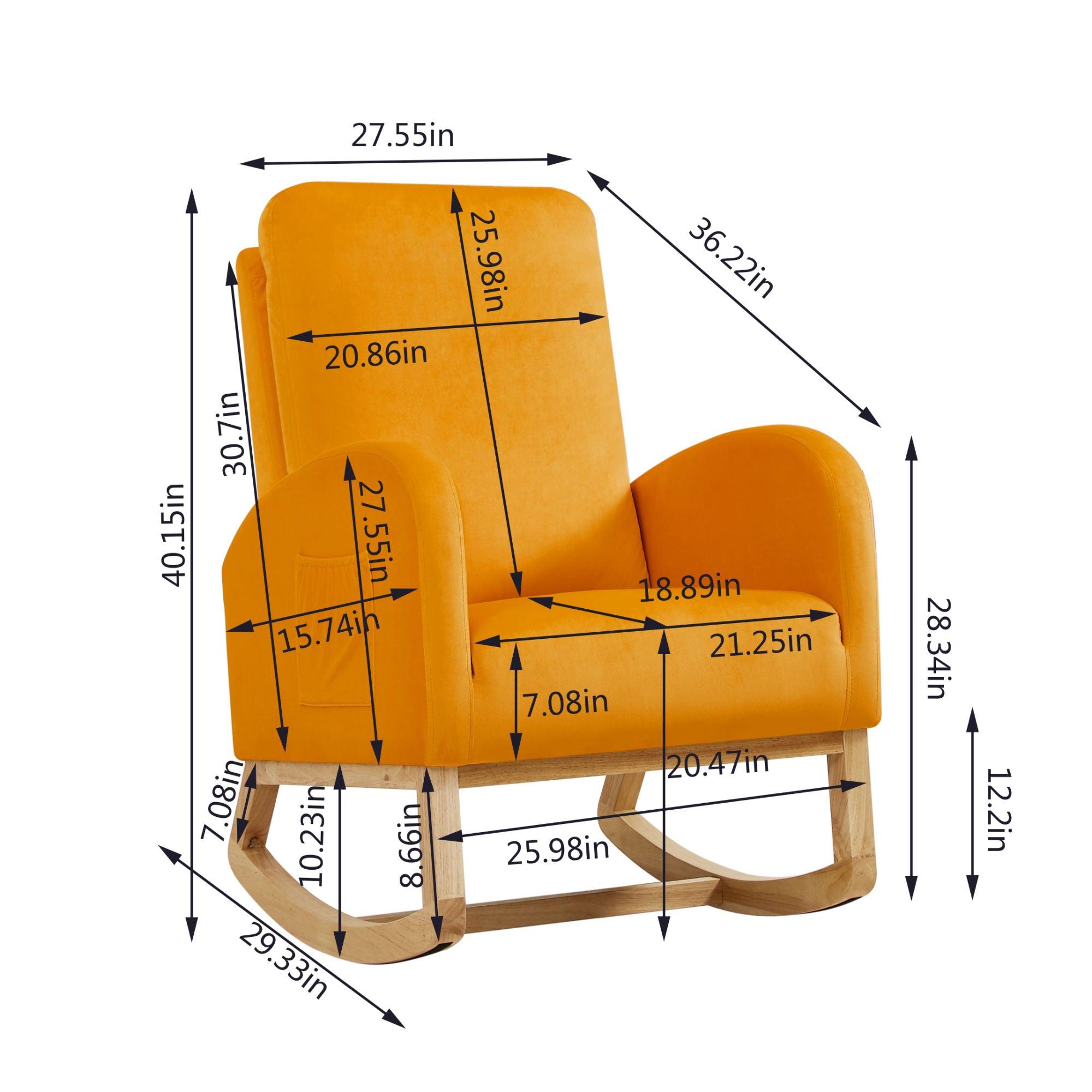 Mid-Century Rocking Tall Back Glider - Multiple Colors - first step nursery