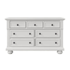 Solid Wood Seven-Drawer Dresser in White - first step nursery