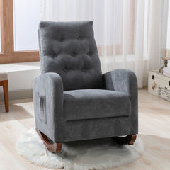 High Back Padded Rocking Chair - Dark Gray - first step nursery