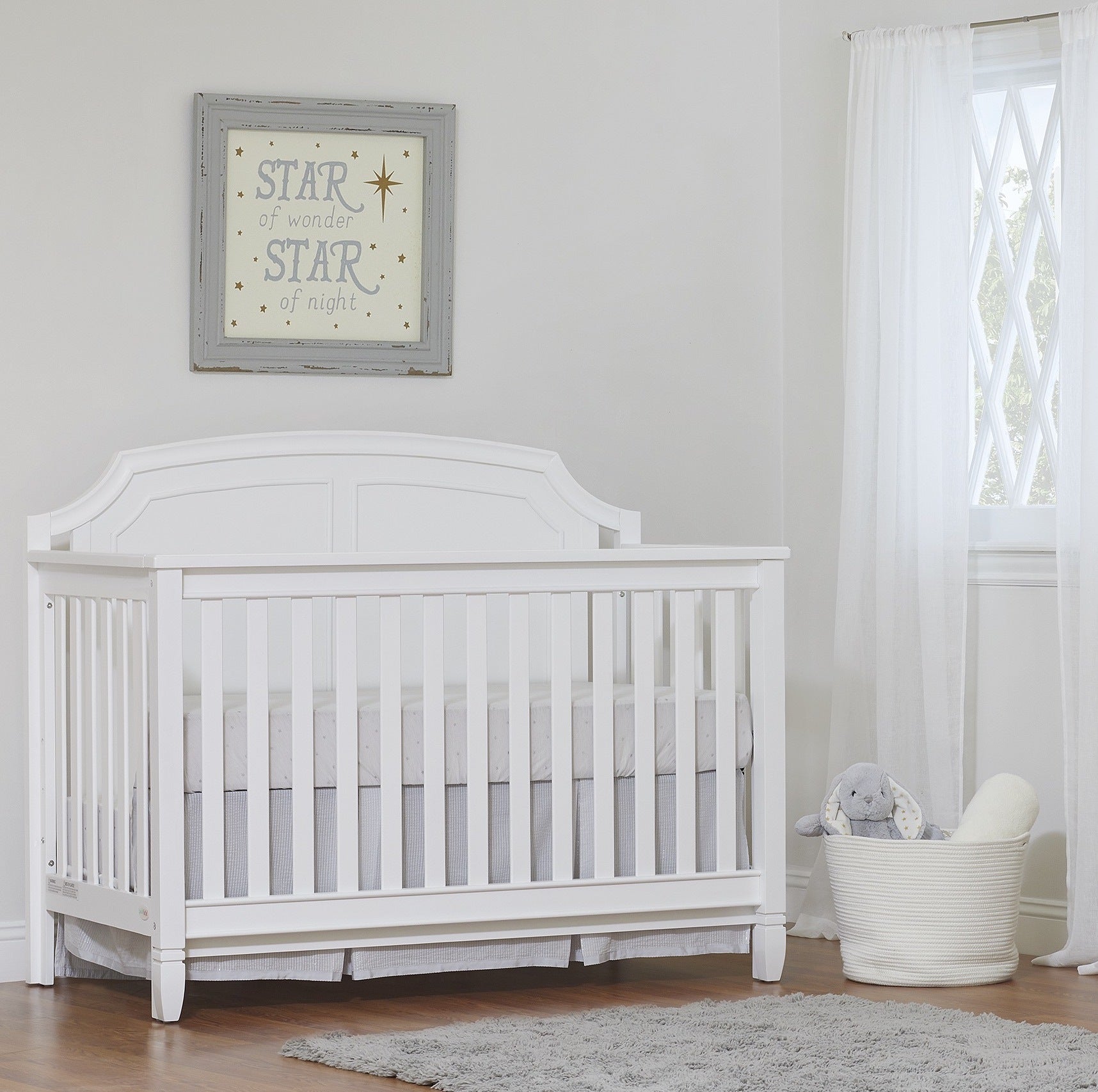 White 4-in-1 Convertible Crib - first step nursery