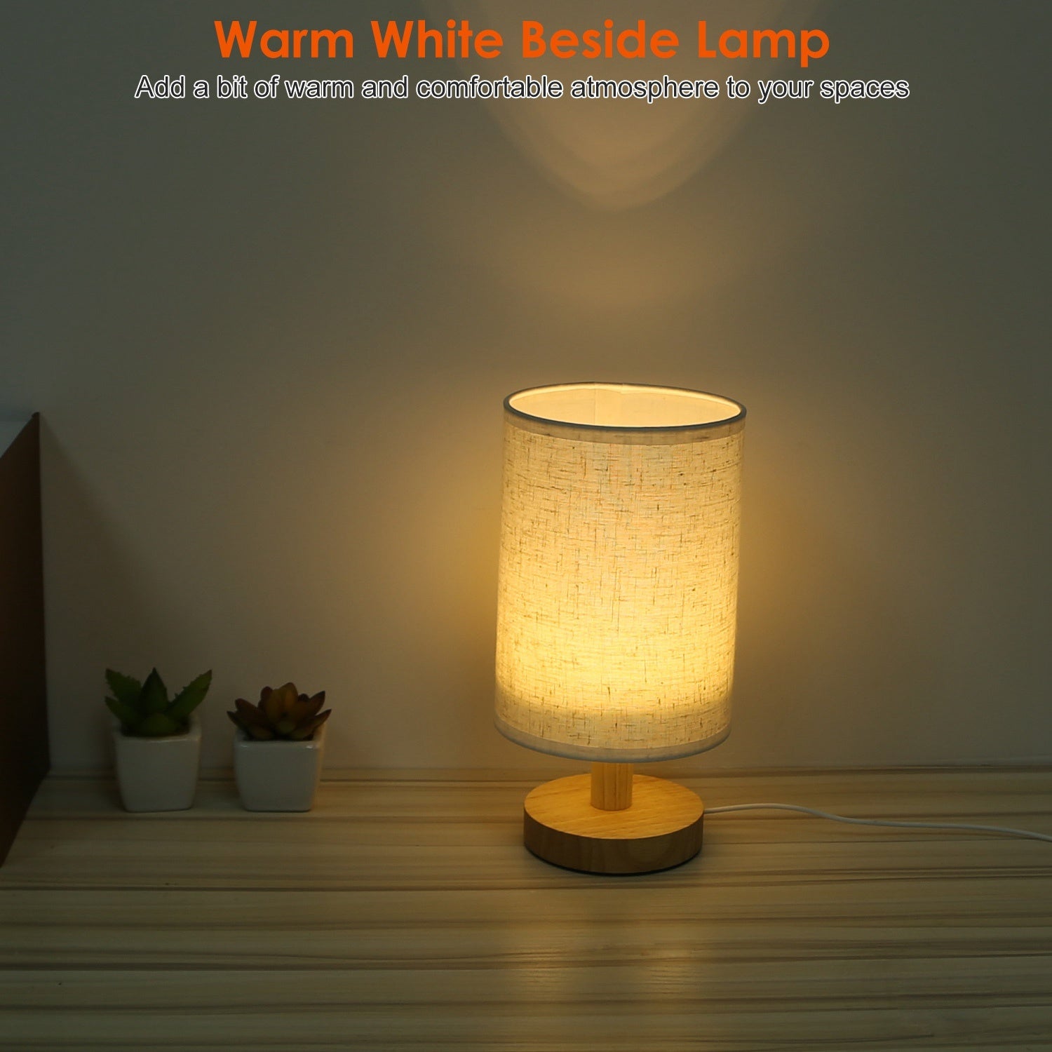 Warm White Nightstand Lamp - first step nursery