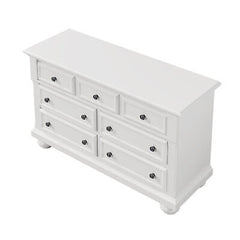 Solid Wood Seven-Drawer Dresser in White - first step nursery